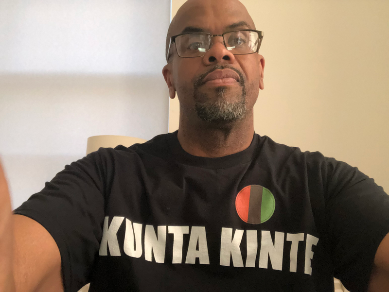 Sexy model in Kunte Kinte t-shirt, $19.99